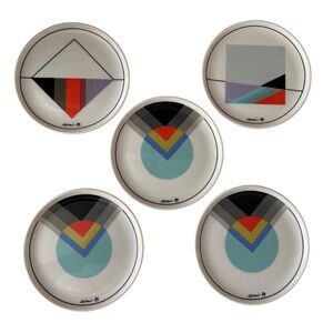 Five Signed Eugenio Carmi for Lufthansa Airlines 1989 Coasters